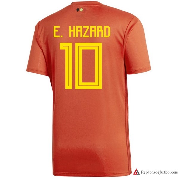 Camiseta Seleccion Belgica Primera equipación E.Hazard 2018 Rojo